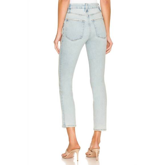 NEW GOOD AMERICAN classic natural fray hem jean in indigo - Picture 3 of 4